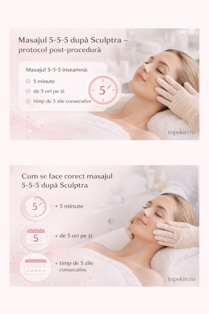 masajul 5-5-5 dipa sculptra - protocol corect dupa injectare