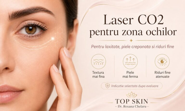 Laser CO2 pentru cearcane cu laxitate piele creponata si riduri fine sub ochi